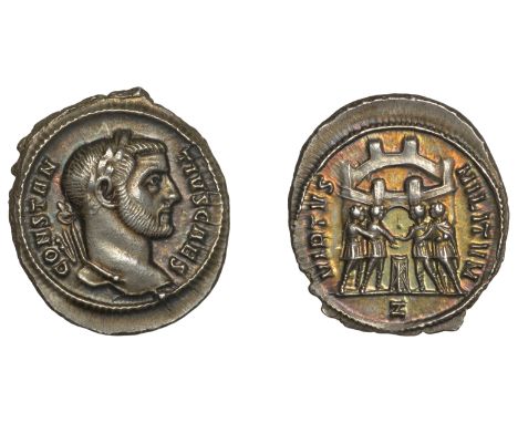 Constantius I (Caesar 293-305), Constantius I, Argenteus, Rome, 295-7, laureate head right, constantivs caes around, rev. Dio