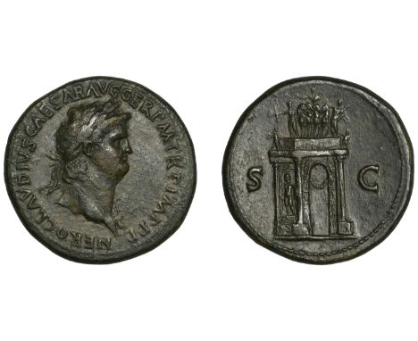 Nero (54-68), Nero, Sestertius, 62-8, laureate head right, aegis on neck, nero clavdivs caesar avg ger p m tr p imp p p aroun