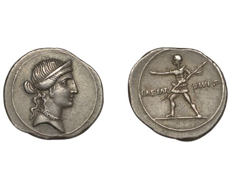 Octavian, Denarius, uncertain Italian mint, possibly Brundisium or Rome, 32-29, bust of Venus right, rev. Octavian in militar