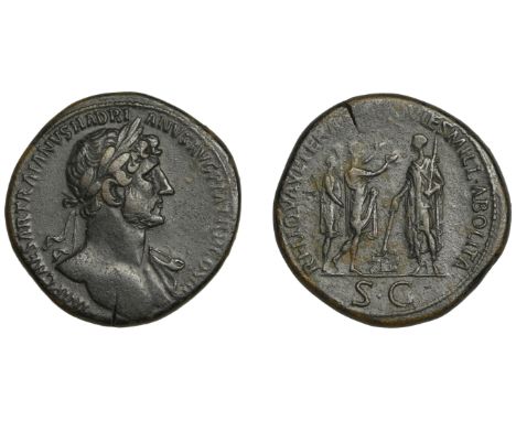 Hadrian (117-138), Hadrian, Sestertius, 119-20, laureate bust right, draped across far should, imp caesar traianvs hadrianvs 