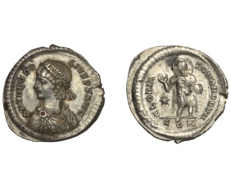 Theodosius II (402-450), Theodosius II, Miliarense, Constantinople, pearl-diademed, draped and cuirassed bust left, dn theodo