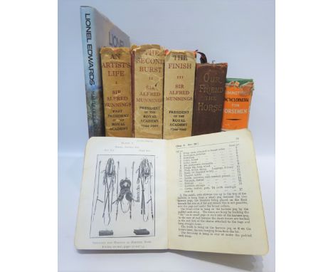 Books - An Artists Life, The Second Burst & The Finish by & illust by Sir Alfred Munnings, Manual of Horsemanship Equitation 