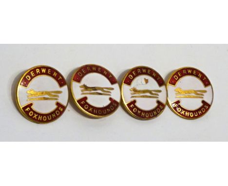 Derwent Foxhounds - two red & white enamel pin badges and two lapel badges (4)   Condition Report   Click here for further im