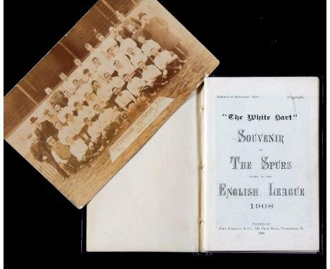 "THE WHITE HART", SOUVENIR OF THE SPURS ENTRY TO THE ENGLISH LEAGUE 1908, printed by John Cameron & Co, 740 High Rd, Tottenha