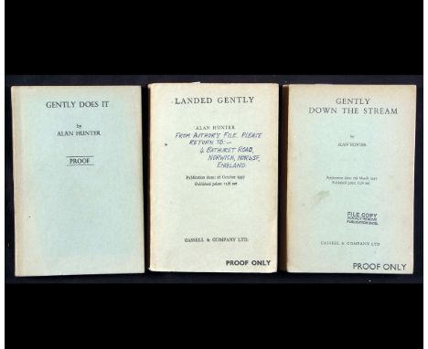 ALAN HUNTER, 21 ttls: all author's pre-publication proofs with his manuscript corrections and amendments: GENTLY DOES IT, 195