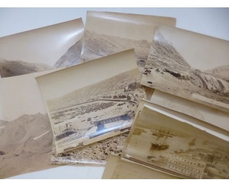 Packet: assorted circa late 19th/early 20th Century albumen print photographs including approx 12 of Chile mainly Andes Mount