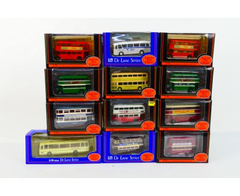 EFE - 12 x boxed 1:76 scale die-cast model EFE buses and coaches - Lot includes a #16103 Leyland PD2 Highbridge Crosville/Oce