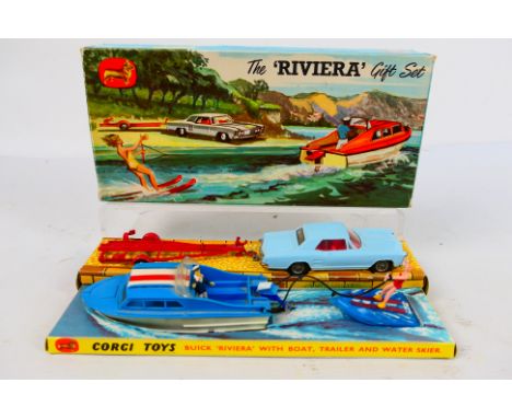 Corgi Toys - A boxed Corgi Toys Gift Set 31  The 'Riviera' Set. The set comes with blue Buick car with red interior and cast 