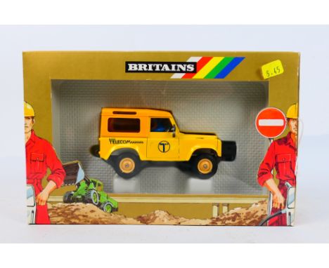 Britains - Unsold shop stock - A 1980s Britains Land Rover in British Telecom livery # 9923. The model appears Mint in a Very