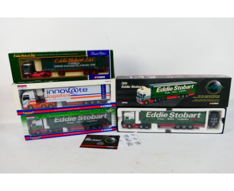 Corgi - Eddie Stobart - Haulage. A selection of Four boxed die cast haulage model vehicles appearing in Excellent condition w