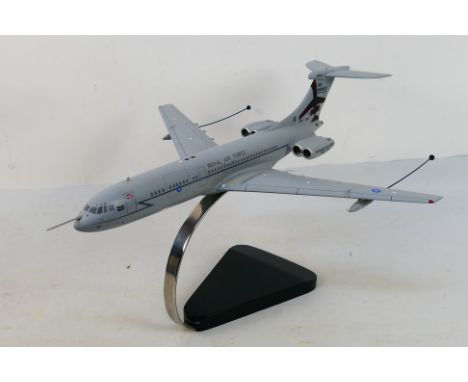 A large unboxed travel agent style desk display model depicting an RAF Vickers VC-10 in 95th Year Anniversary livery of 101 S