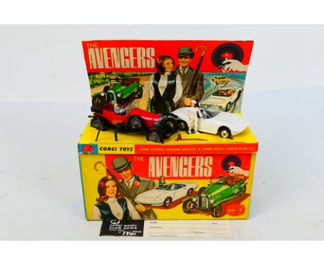 Corgi Toys - A boxed Corgi Toys Gift Set 40 'The Avengers'. The set comes with red and black Steeds Bentley with John Steed f