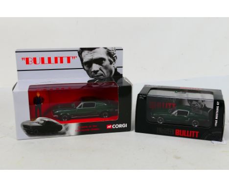 Corgi - Yat Ming - 2 x boxed Bullitt models, a 1:43 scale Ford Mustang GT # 43207 and a 1:36 scale Ford Mustang GT with Steve