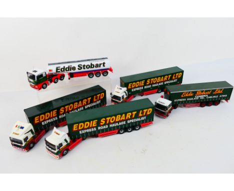 Corgi - A fleet of five unboxed Corgi 1:50 scale diecast model trucks in Eddie Stobart livery. Lot includes Corgi CC15508 Vol