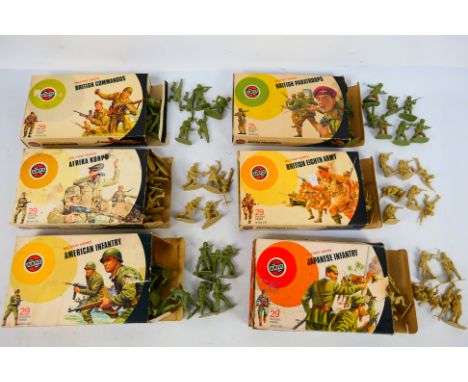 Airfix - Six Type 4 'Target' box sets of Airfix 1:32 scale plastic soldiers. Lot includes #51450-9 British Paratroopers; #514