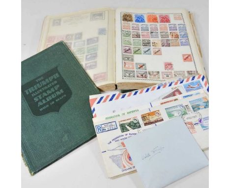 A stamp album, mainly mid 20th century all world, to include first day covers