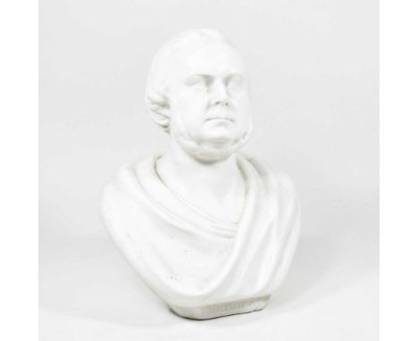 A Victorian parian portrait bust of John Bright, 25cm high