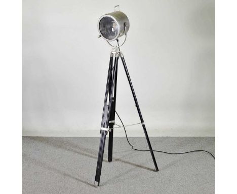 A standard lamp, in the form of a vintage stage light