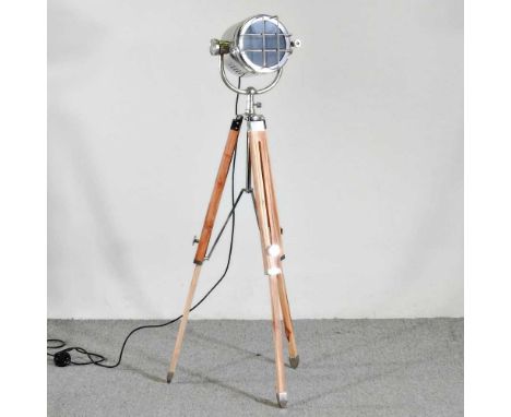 A standard lamp, in the form of a vintage style stage light