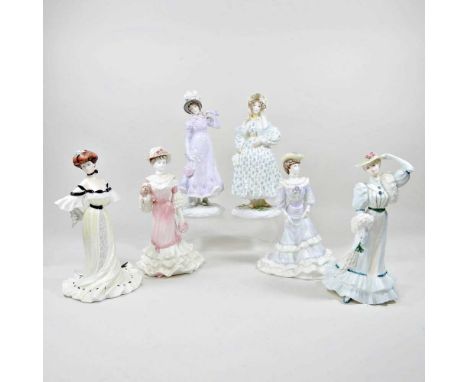 A collection of six Coalport Golden Age figures, Beatrice, Alexandra, Georgina and Louisa, all limited no.715, together with 