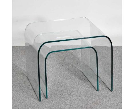 A nest of two Italian glass occasional tables, 55cm wide55w x 50d x 46h cm