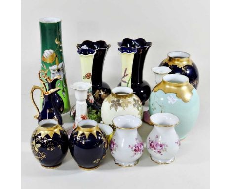 A collection of decorative china and porcelain, to include Limoges plates, some boxed, and Old Tuptenware vases