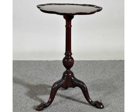 A mahogany occasional table, on a tripod base43w x 43d x 60h cm