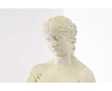 A Parian bust of Clytie,mid-late 19th century, stamped 'B.B-W &amp; M',19cm wide30cm highThe Accumulations of a Cotswold Anti