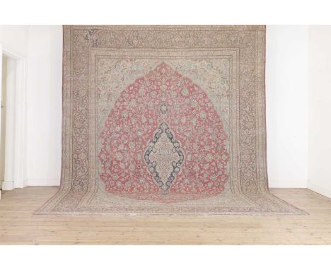 A Kerman wool carpet, 20th century, South Central Persian, 388 x 292cmCondition ReportArtificially aged to give more of a 'we