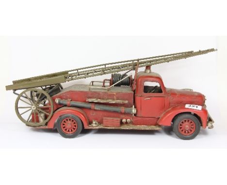 A large tin toy fire engine L 53cm