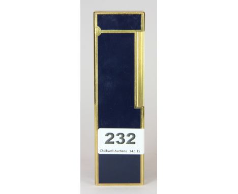 An unusual blue enamelled DuPont table lighter H 14cm