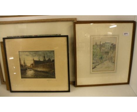 A quantity of good mixed watercolours and a lithograph