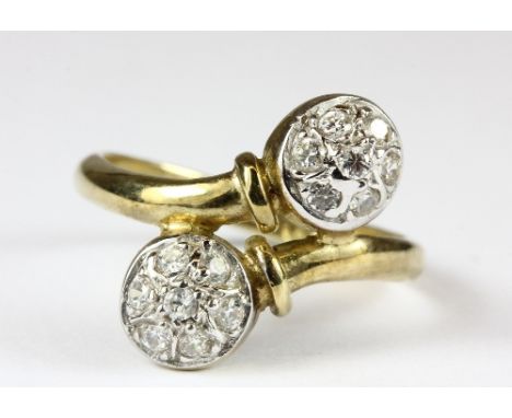 A 9ct gold stone set bobble ring. Size N