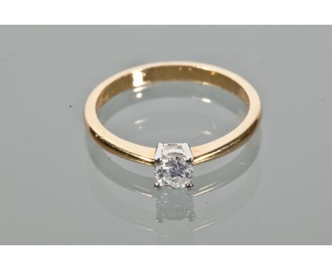 DIAMOND SOLITAIRE RING
the brilliant cut diamond of approximately 0.25 carats in eighteen carat gold, size K-L 