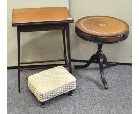 A folding card table, iun mahogany, 70cm high