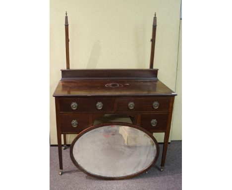 A mahogany dressing table, 150cm high x 107cm wqide x 49cm deep