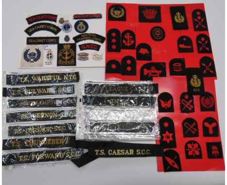 Selection of Sea Cadet Corps Badges and Cap Talliesincluding gilt and enamel Honorary Chaplain ... Gilt and enamel Sea Cadet 