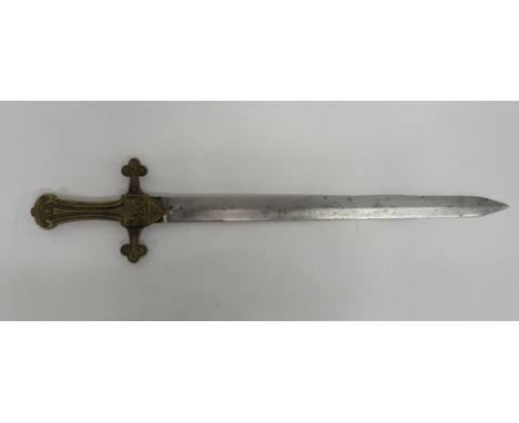 1856 Pattern MKI Regimentally Marked Drummer's Sword19 inch, double edged, spear point blade.  Edge of forte stamped "Mole". 