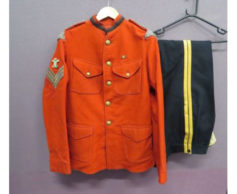 Victorian 3rd Dragoon Guards Trooper's Scarlet Tunicscarlet, single breasted tunic.  Stand collar with added braid line.  Pat