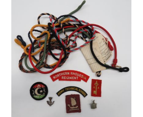 Small Selection of Cloth Badges and Lanyardscloth badges include embroidery Sind District ... Embroidery Gibraltar Garrison A