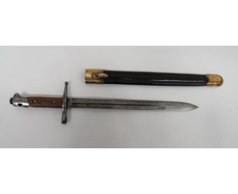 Italian M1891/97 Carcana Truppi Speciali Bayonet11 3/4 inch, single edged blade.  Narrow fuller.  Forte stamped "Brescia".  S