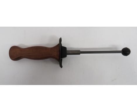 Scarce Belgian Army Training Combat Knifesteel rod, sprung blade with composite end ball.  Black pattern, sheet steel, oval g