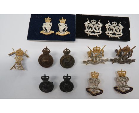 Small Selection of Cavalry Officer's Collar Badgesconsisting KC silvered and gilt 16th Queens Lancers ... QC silvered and gil