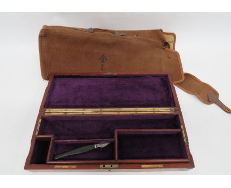 Victorian Surgeon's Polished Wooden Instrument Case17 3/4 x 6 1/2 x 3 inches, polished mahogany case with brass strengthened 