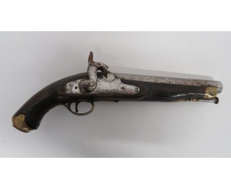 1842 Pattern Percussion Pistol by "Blake &amp; Co"10 bore, 9 inch, smoothbore barrel.  1842 pattern lock plate with line edge