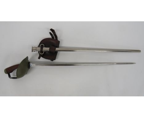 1908 Pattern Cavalry Trooper's Sword and Horseshoe Case Frog35 inch, single edged, narrow blade.  Narrow fuller.  The forte s