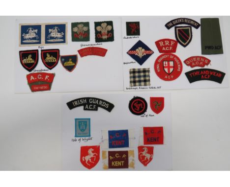 Selection of Army Cadet Force Formation Badges and Titlesformation include pair printed Fife ... Pair embroidery Gloucestersh