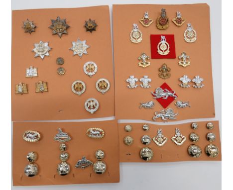 Selection of Brigade Cap and Collar Badgescap badges include QC silvered, gilt and enamel Lancastrian ... QC anodised Lancast