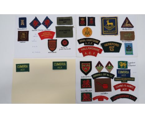 Selection of Army Cadet Force Formation Badges and Titlesformation include embroidery Monmouthshire ... Pair printed Mermont,