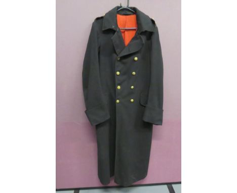 Victorian Army Ordnance Corps Officer's Field Coatblack melton, double breasted, long coat.  Fold over collar.  Turn back cuf